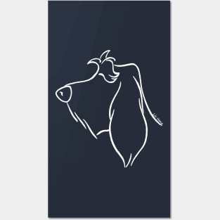 Spinone Italiano silhouette outline white Posters and Art